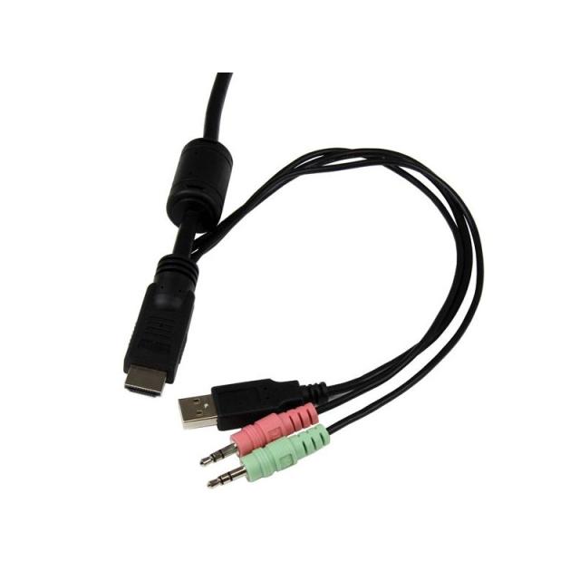 StarTech.com - Conmutador Switch KVM 2 puertos HDMI USB Audio con Cables Integrados - 1080p