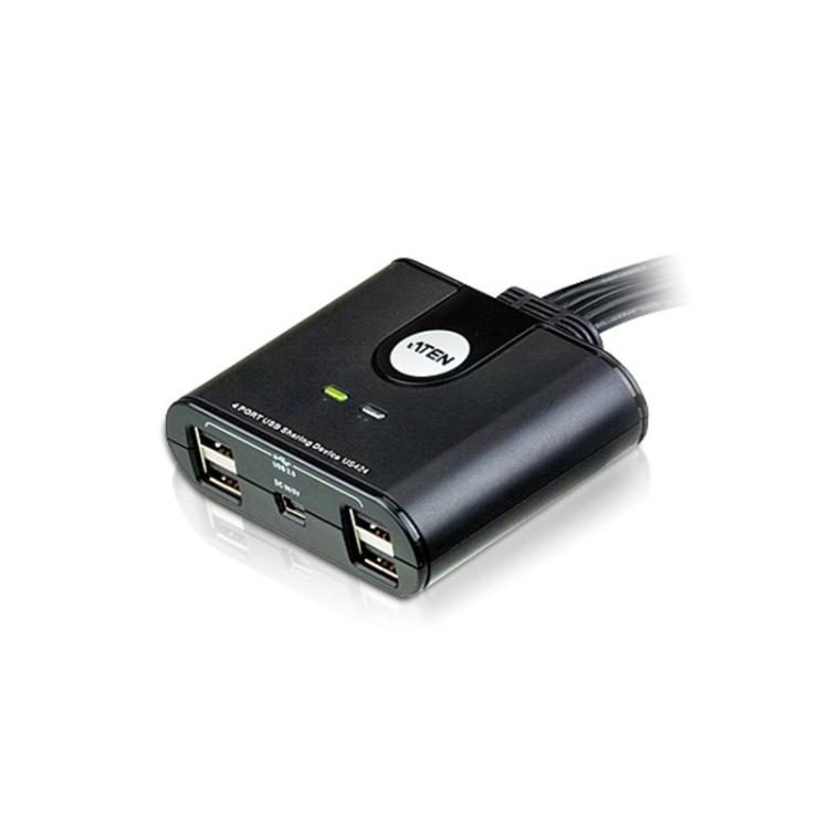 ATEN - Switch de periféricos USB 2.0 de 4 x 4 puertos