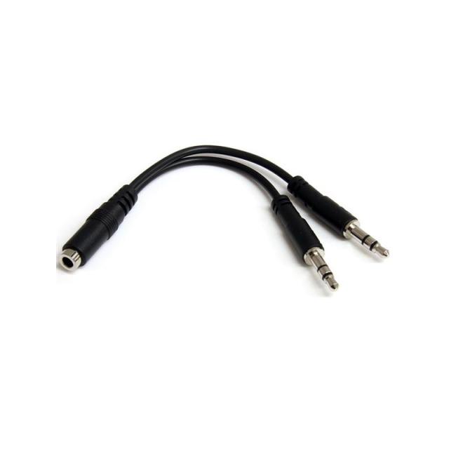 StarTech.com - Adaptador Divisor de Auriculares 2x Mini-Jack 3,5mm 3 pines a Mini-Jack 4 pines
