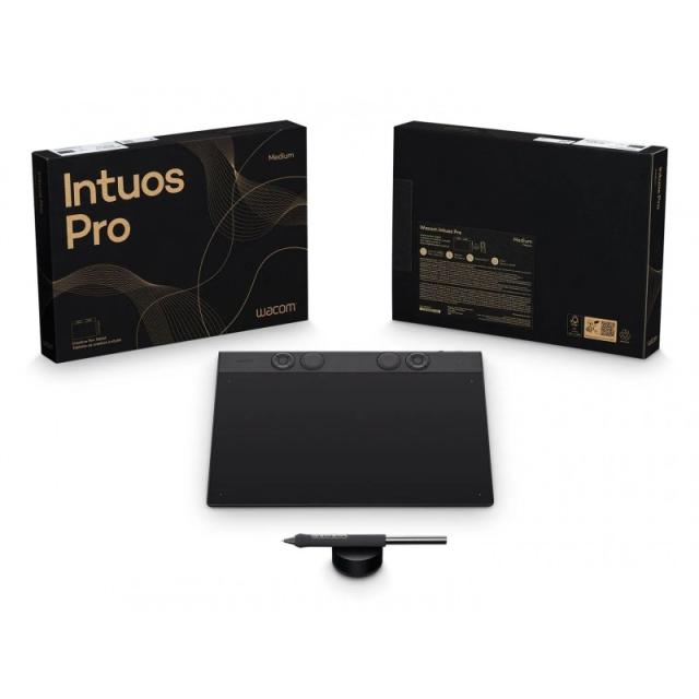 Wacom - Intuos Pro Medium – 2025 tableta digitalizadora Negro 263 x 148 mm USB/Bluetooth