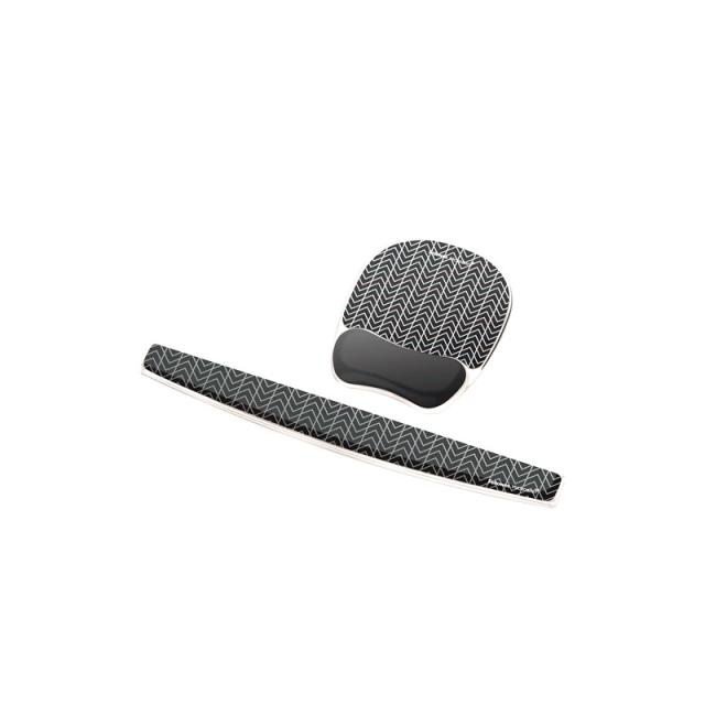 Fellowes - 9653601 descansa muñecas Gel Negro, Gris