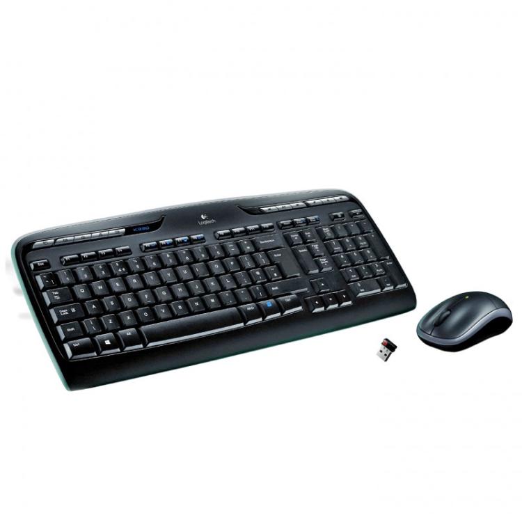 Logitech - Wireless Combo MK330 teclado Ratón incluido USB QWERTY Español Negro, Gris