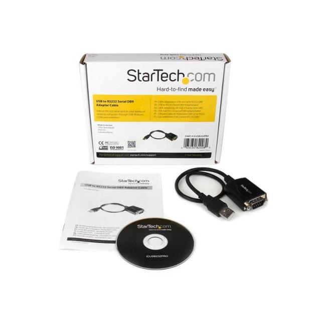 StarTech.com - Cable 0,3m USB a Puerto Serie Serial RS232 DB9 con Retención del Puerto de Asignación COM