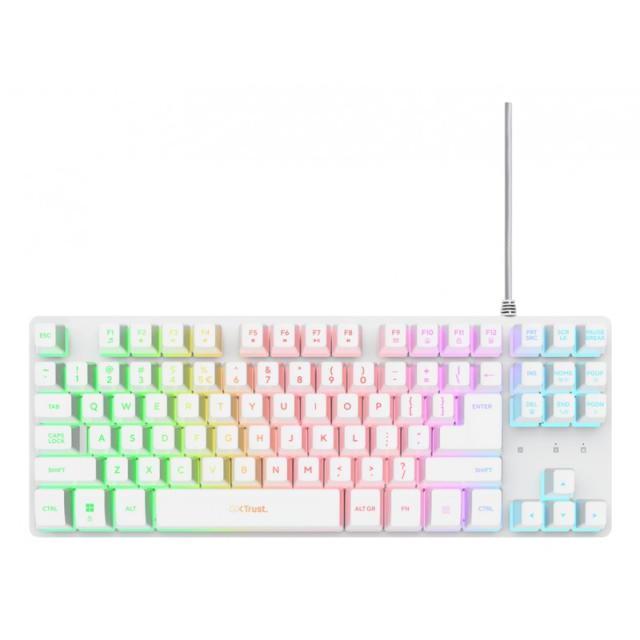 Trust - GXT 833W Thado TKL teclado Juego USB QWERTY Español Blanco