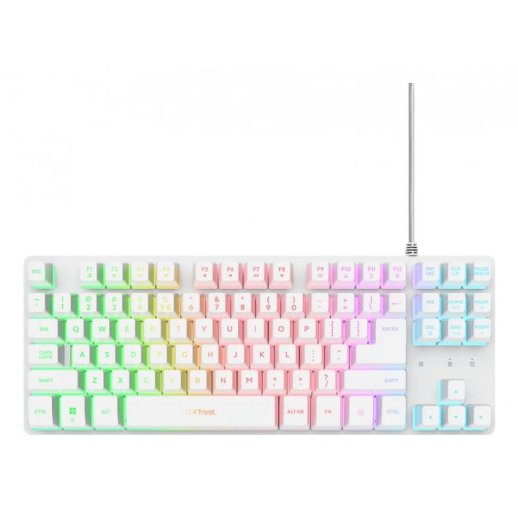 Trust - GXT 833W Thado TKL teclado Juego USB QWERTY Español Blanco