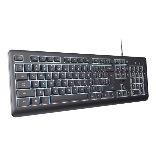 Trust - Primo Beleuchtete teclado Hogar / Oficina USB QWERTY Español Negro