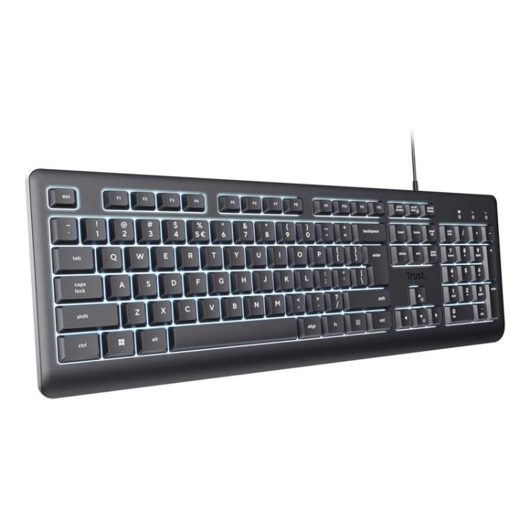 Trust - Primo Beleuchtete teclado Hogar / Oficina USB QWERTY Español Negro