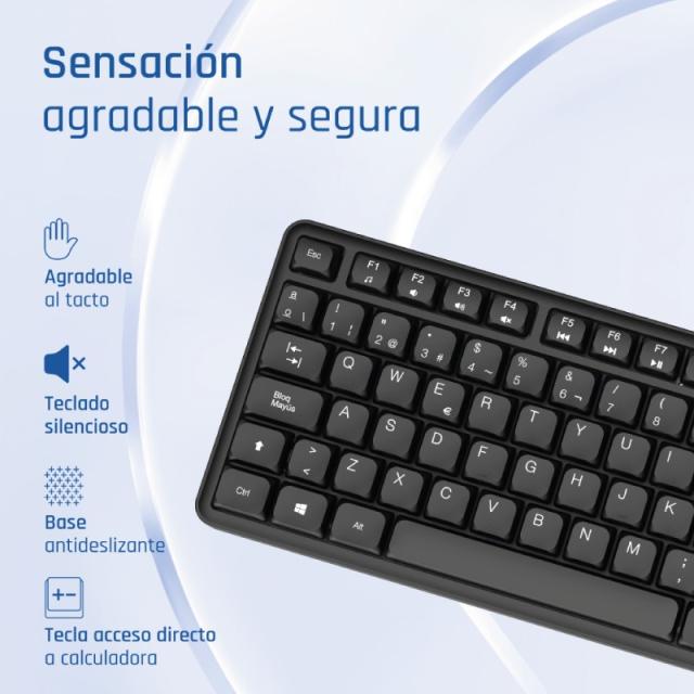 iggual - Teclado USB estándar CK-SILENT-105T negro