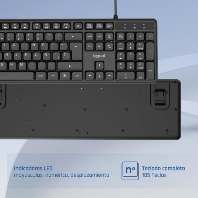 iggual - Teclado USB estándar CK-SILENT-105T negro
