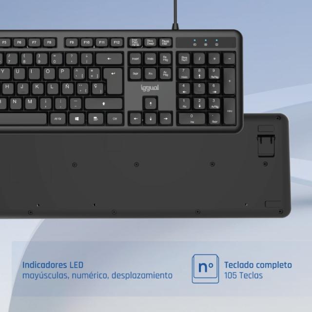 iggual - Teclado USB estándar CK-OFFICE-105T negro