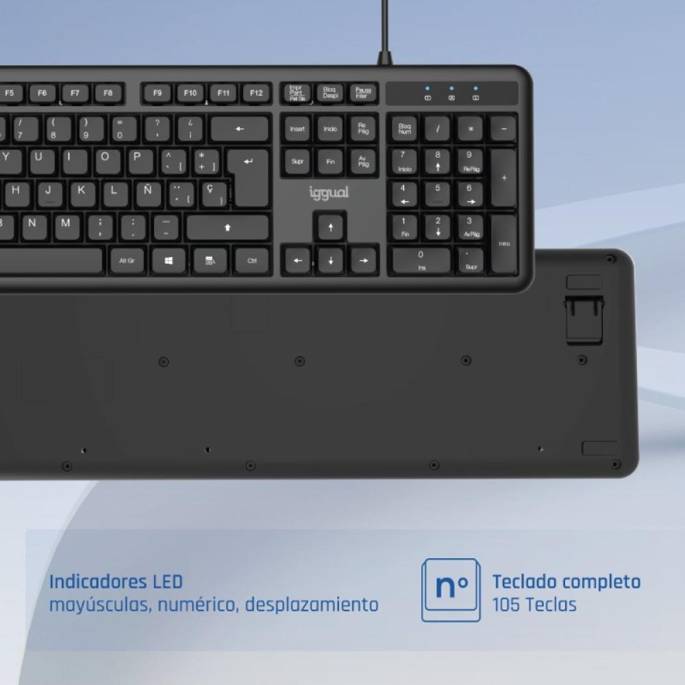 iggual - Teclado USB estándar CK-OFFICE-105T negro