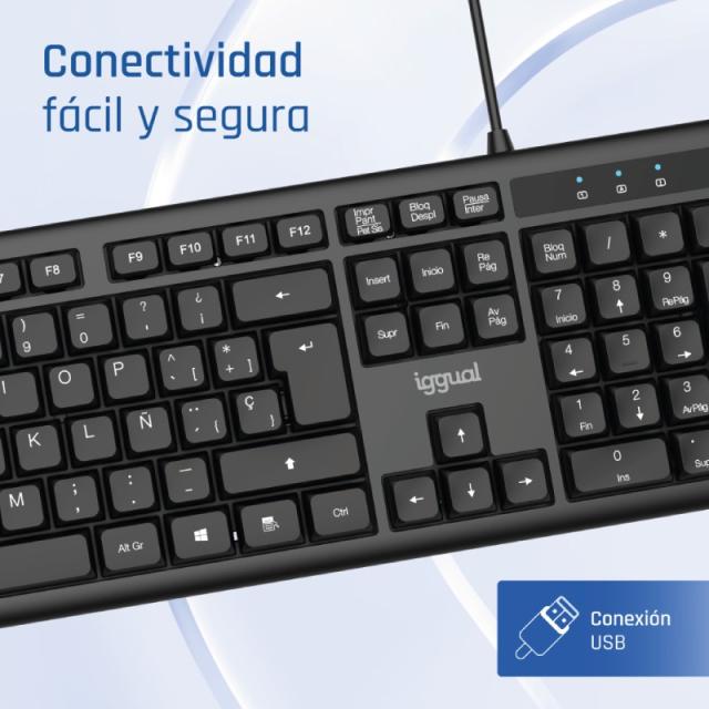 iggual - Teclado USB estándar CK-OFFICE-105T negro