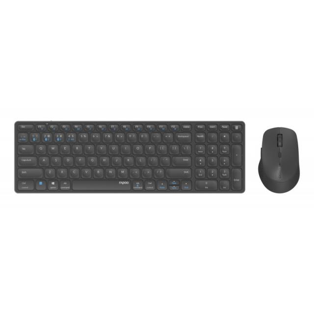 Rapoo - 9700M teclado Ratón incluido Universal Bluetooth QWERTY Negro