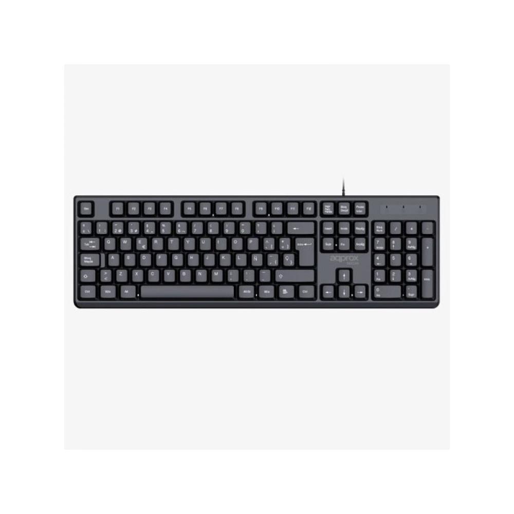 Approx - APPMX245 teclado Ratón incluido Universal USB QWERTY Español Negro
