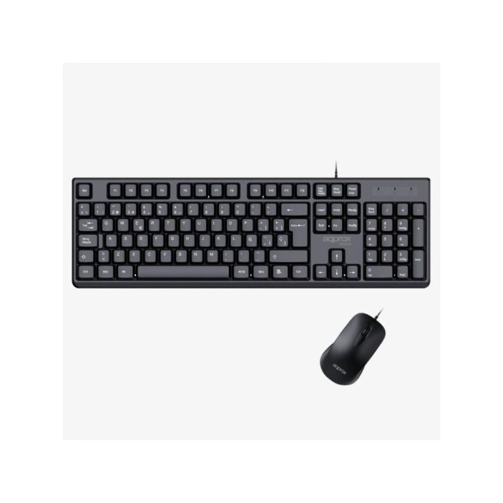 Approx - APPMX245 teclado Ratón incluido Universal USB QWERTY Español Negro