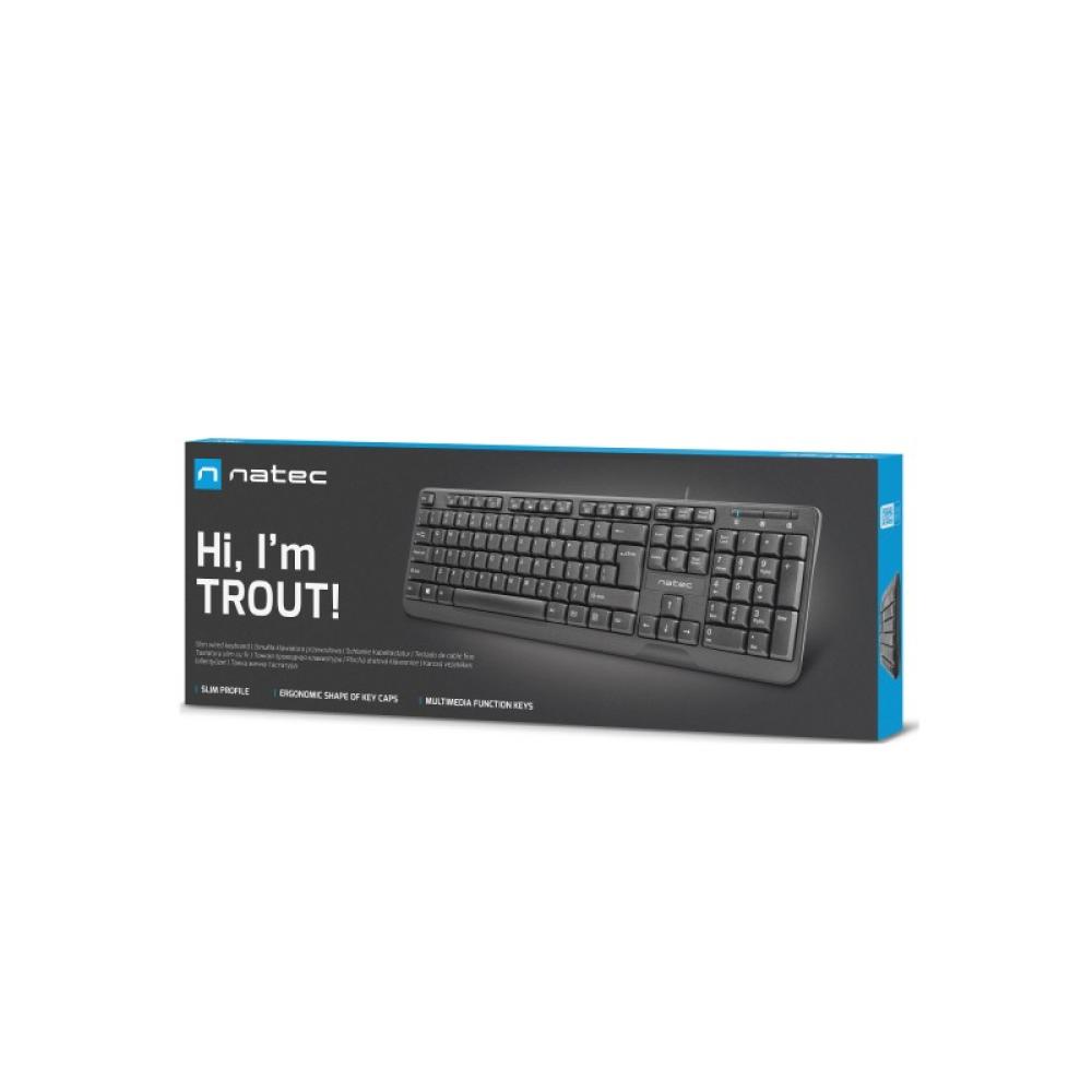 NATEC - Trout teclado Oficina USB QWERTY Español Negro