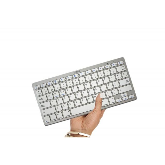 Nilox - Teclado Bluetooth Silver