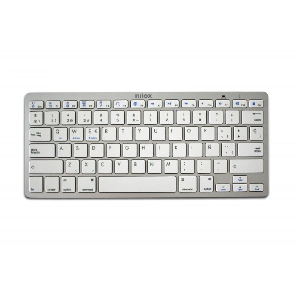 Nilox - Teclado Bluetooth Silver