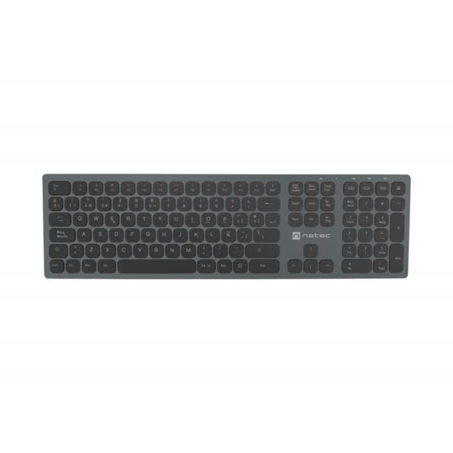 NATEC - NKL-1830 teclado Universal RF Wireless + Bluetooth QWERTY Español Negro, Gris