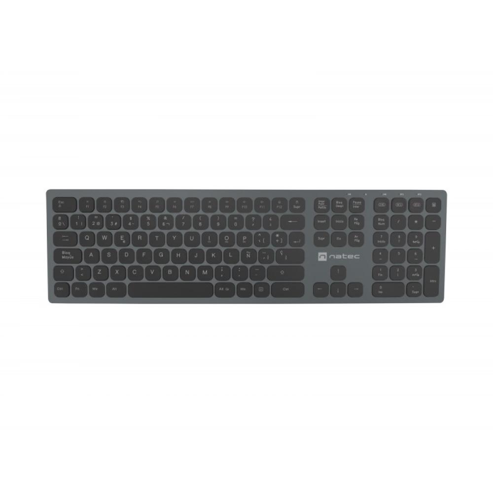 NATEC - NKL-1830 teclado Universal RF Wireless + Bluetooth QWERTY Español Negro, Gris
