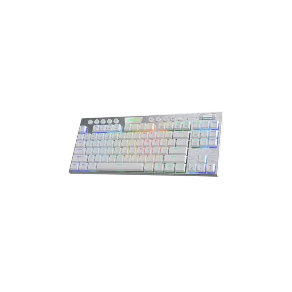 REDRAGON - K621W-RGB-SP RD teclado Juego USB + RF Wireless + Bluetooth QWERTY Español Plata, Blanco