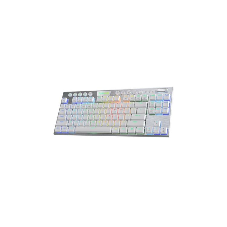 REDRAGON - K621W-RGB-SP RD teclado Juego USB + RF Wireless + Bluetooth QWERTY Español Plata, Blanco