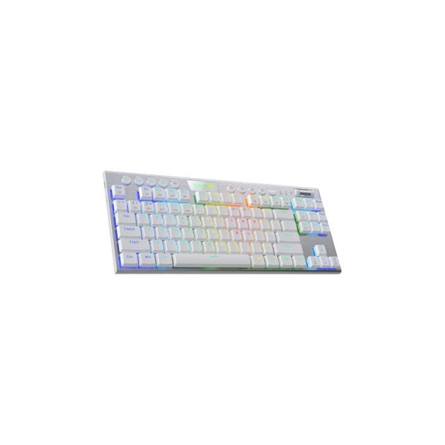 REDRAGON - K621W-RGB-SP RD teclado Juego USB + RF Wireless + Bluetooth QWERTY Español Plata, Blanco