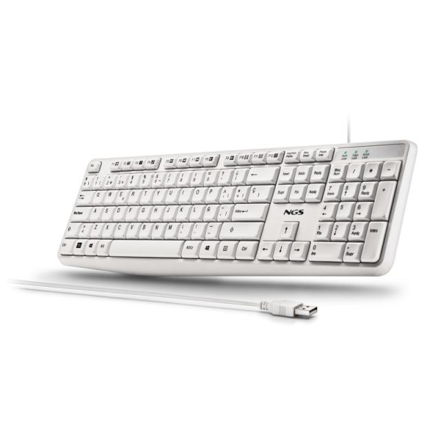NGS - HERITAGE teclado Universal USB QWERTY Español Blanco