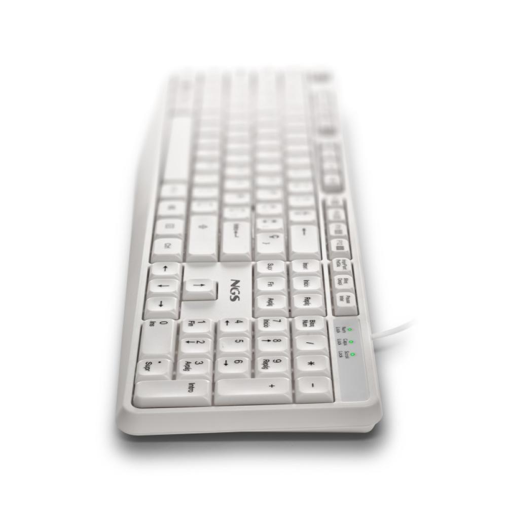 NGS - HERITAGE teclado Universal USB QWERTY Español Blanco