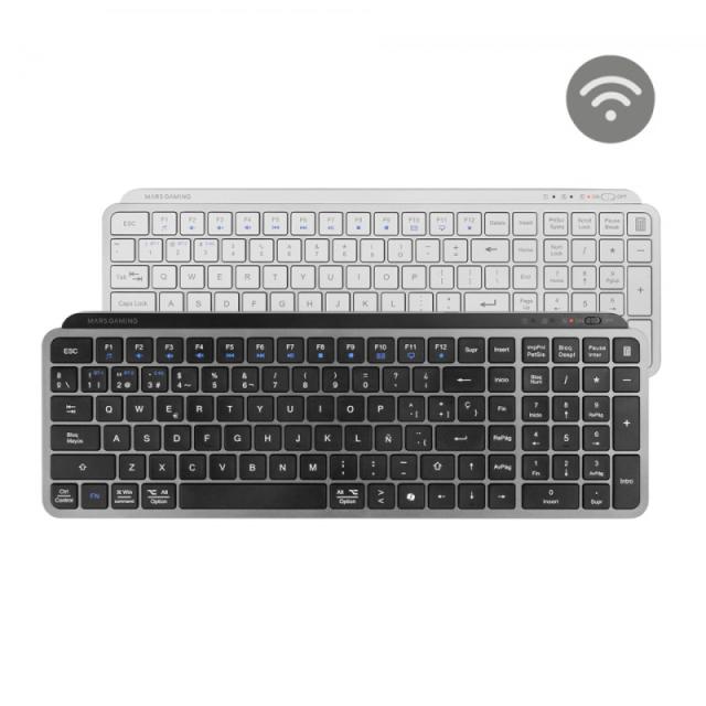 Mars Gaming - MK-SILENKEYS teclado Universal RF Wireless + Bluetooth QWERTY Español Negro
