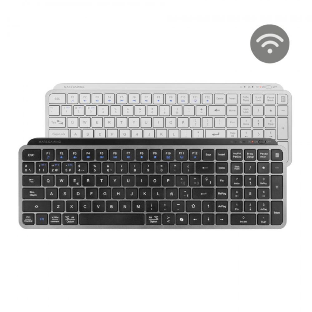 Mars Gaming - MK-SILENKEYS teclado Universal RF Wireless + Bluetooth QWERTY Español Negro