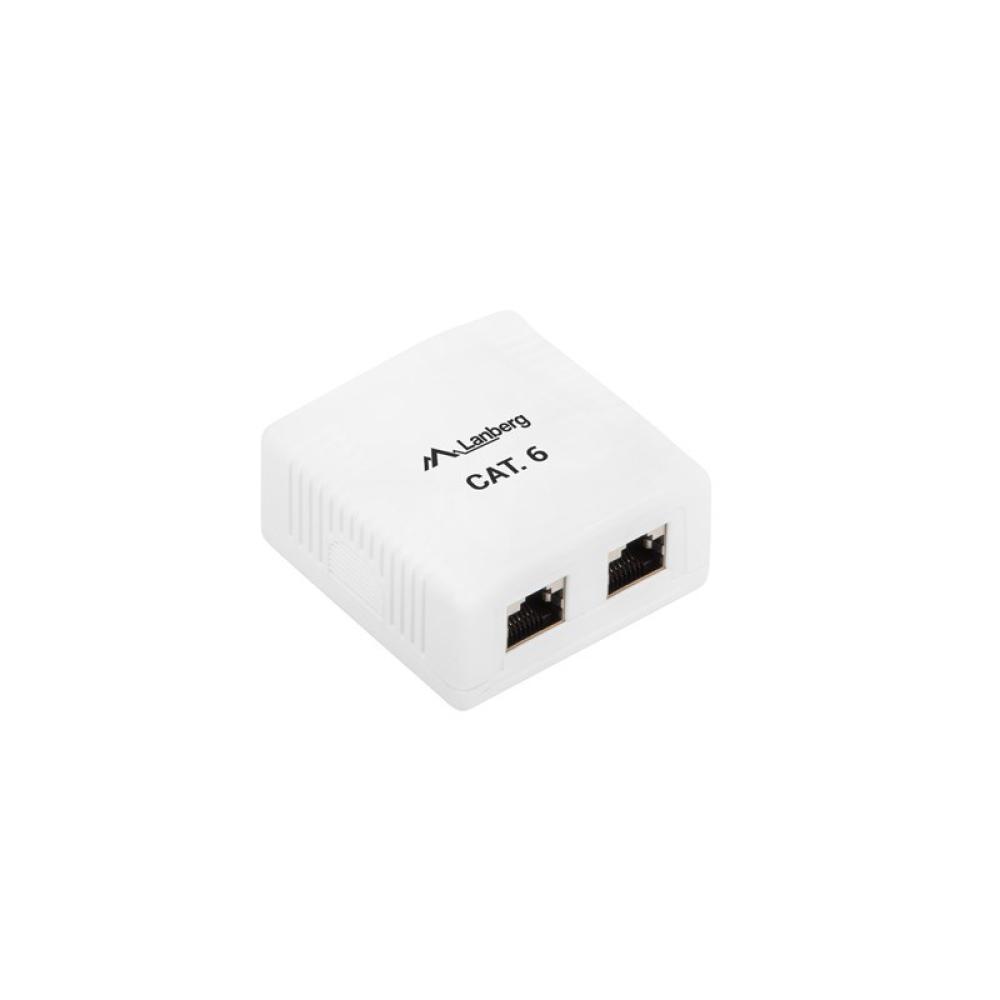Lanberg - OS6-0002-W cambiador de género para cable 2 x RJ-45 Blanco