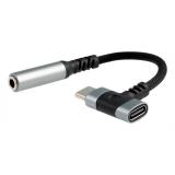 Nanocable - 10.24.1207 cambiador de género para cable USB-C + USB-C 3.5 mm Negro