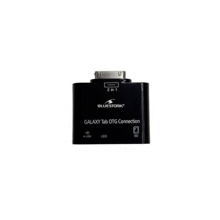Bluestork - BS-GAL-RDR/SD cable gender changer Samsung 30-pin USB 2.0/SD Card Negro