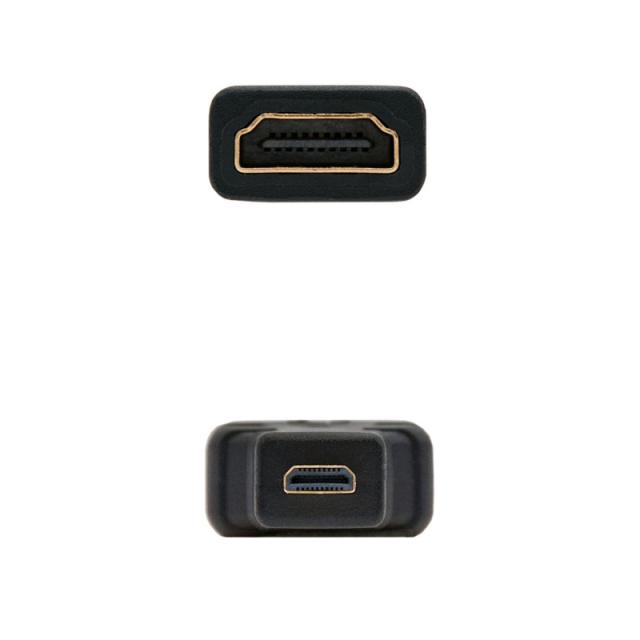 Nanocable - 10.15.1206 cambiador de género para cable HDMI Micro HDMI Negro