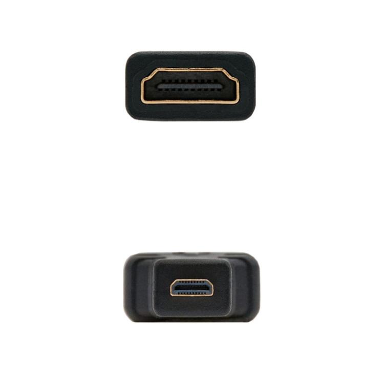 Nanocable - 10.15.1206 cambiador de género para cable HDMI Micro HDMI Negro