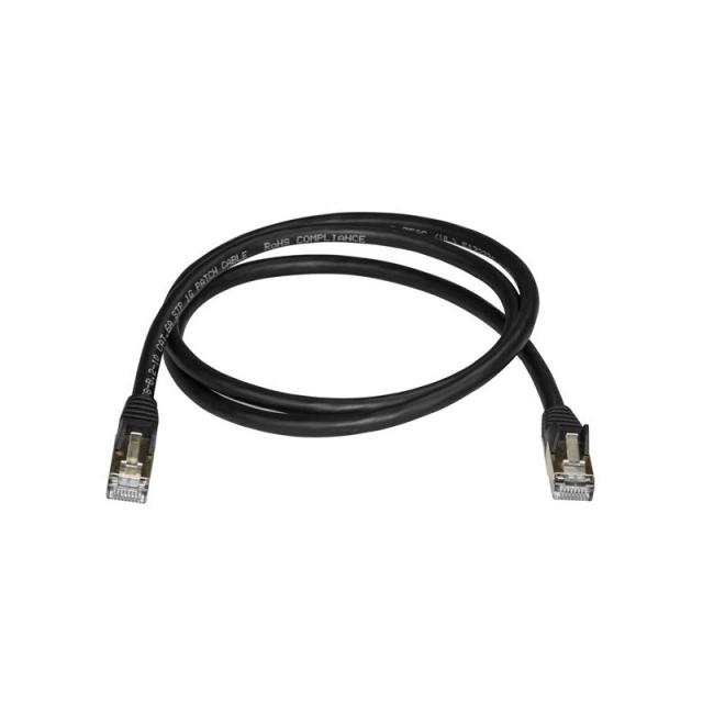 StarTech.com - Cable de 1m de Red Ethernet RJ45 Cat6a Blindado STP - Cable sin Enganche Snagless - Negro