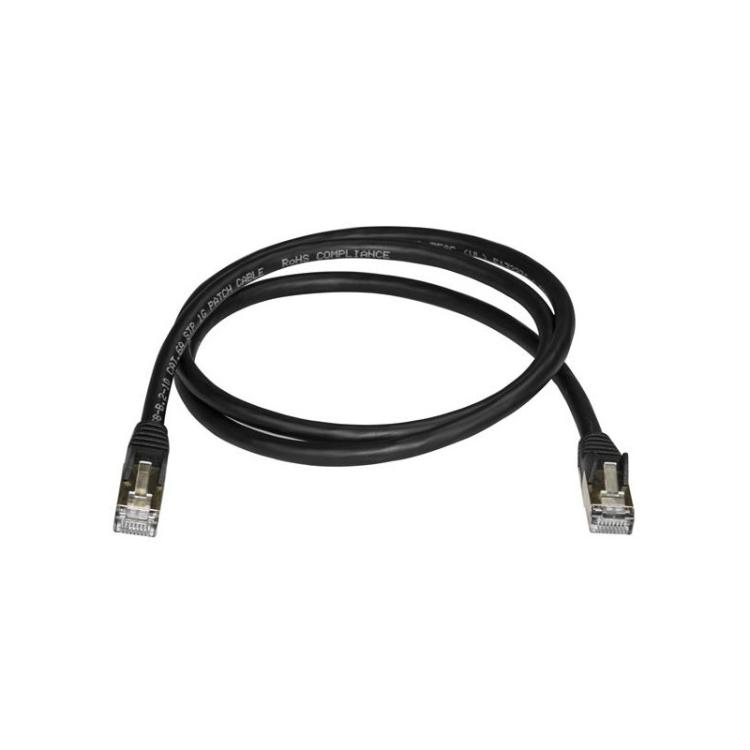 StarTech.com - Cable de 1m de Red Ethernet RJ45 Cat6a Blindado STP - Cable sin Enganche Snagless - Negro