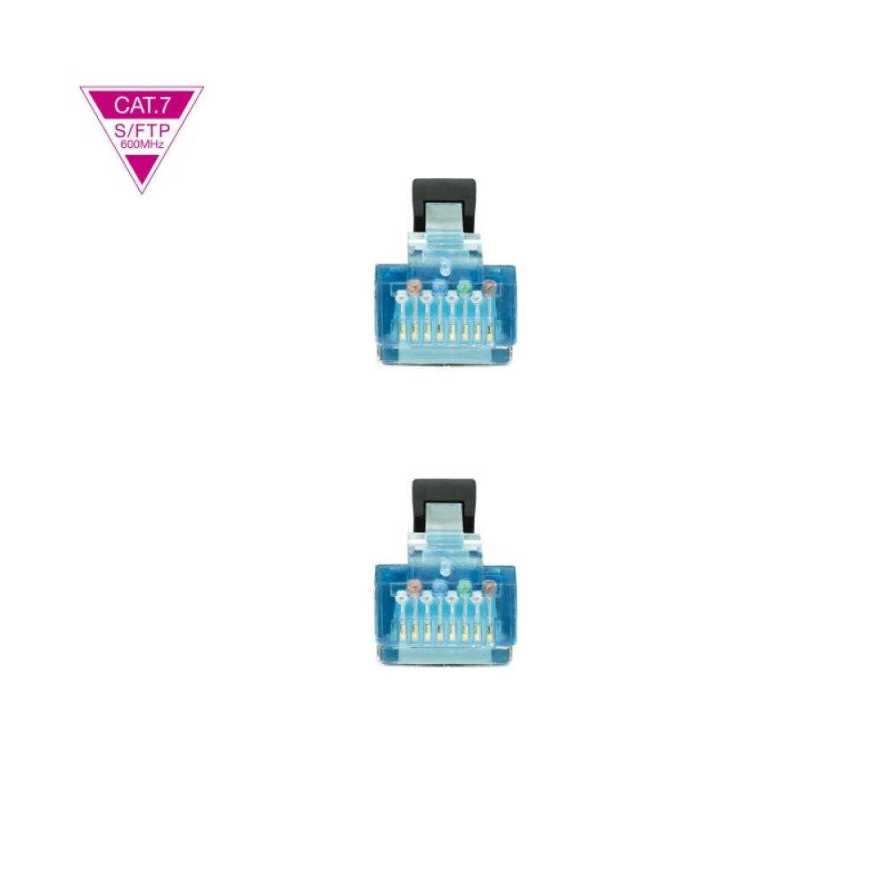 Nanocable - Cable de Red Cat.7 600MHZ LSZH SFTP PIMF AWG26, Negro, 25 cm