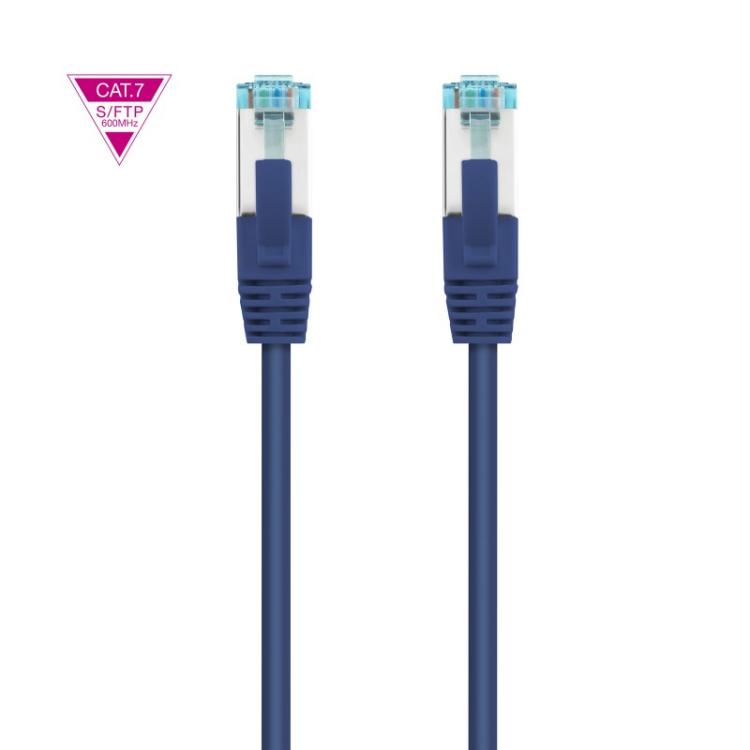 Nanocable - Cable de Red Cat.7 600MHZ LSZH SFTP PIMF AWG26, Azul, 50 cm