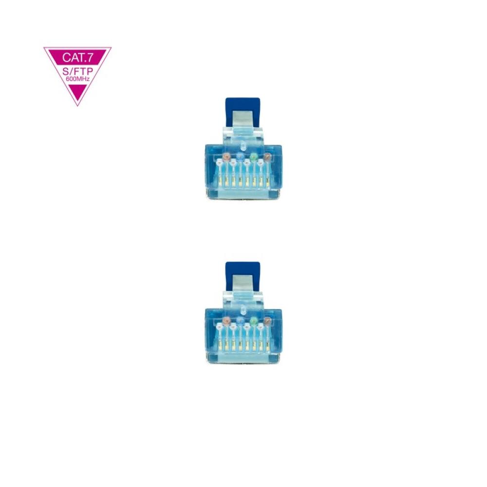 Nanocable - Cable de Red Cat.7 600MHZ LSZH SFTP PIMF AWG26, Azul, 50 cm