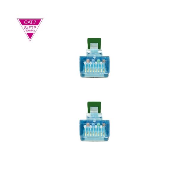 Nanocable - Cable de Red Cat.7 600MHZ LSZH SFTP PIMF AWG26, Verde, 2 m