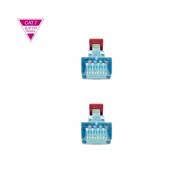 Nanocable - Cable de Red Cat.7 600MHZ LSZH SFTP PIMF AWG26, Rojo, 1 m