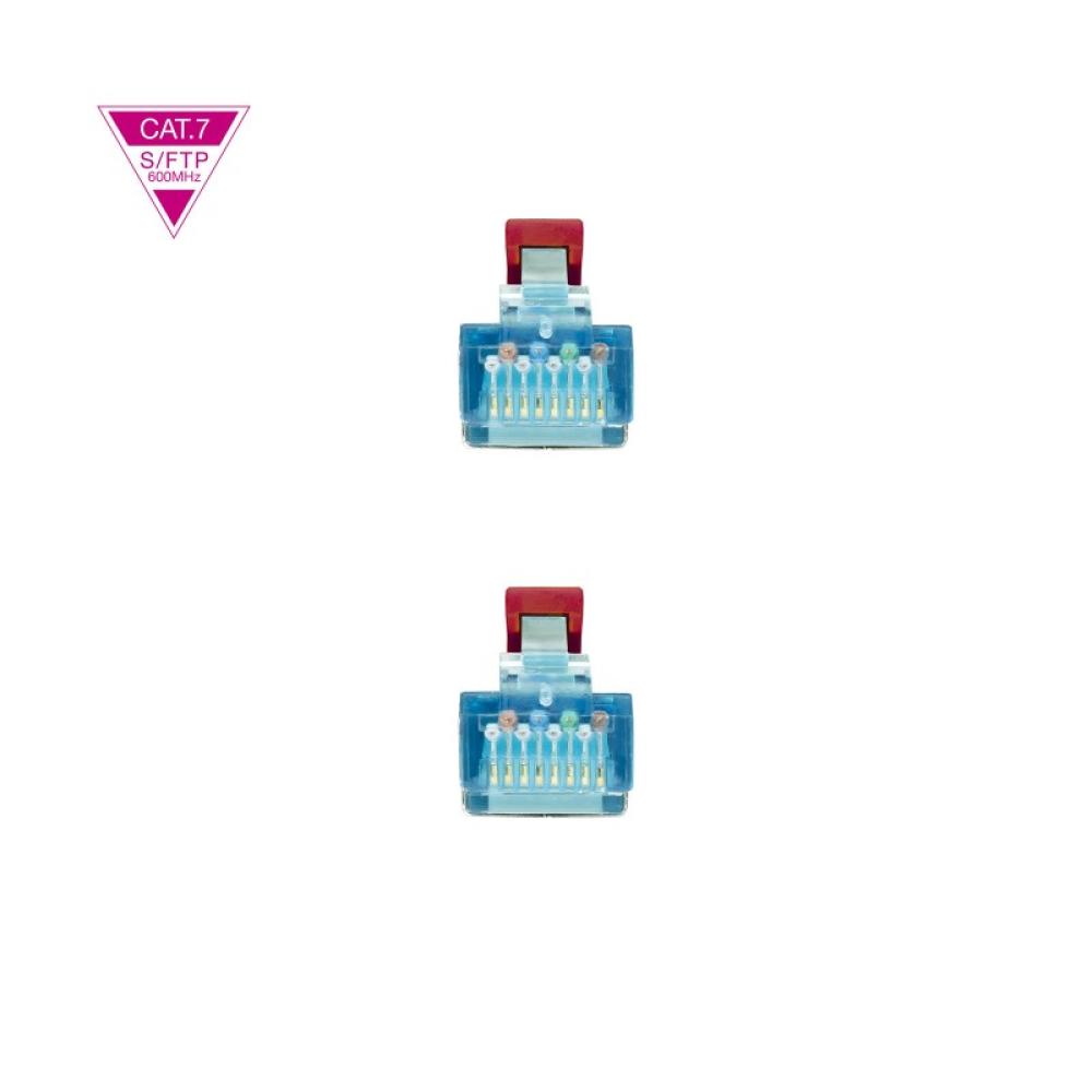 Nanocable - Cable de Red Cat.7 600MHZ LSZH SFTP PIMF AWG26, Rojo, 1 m