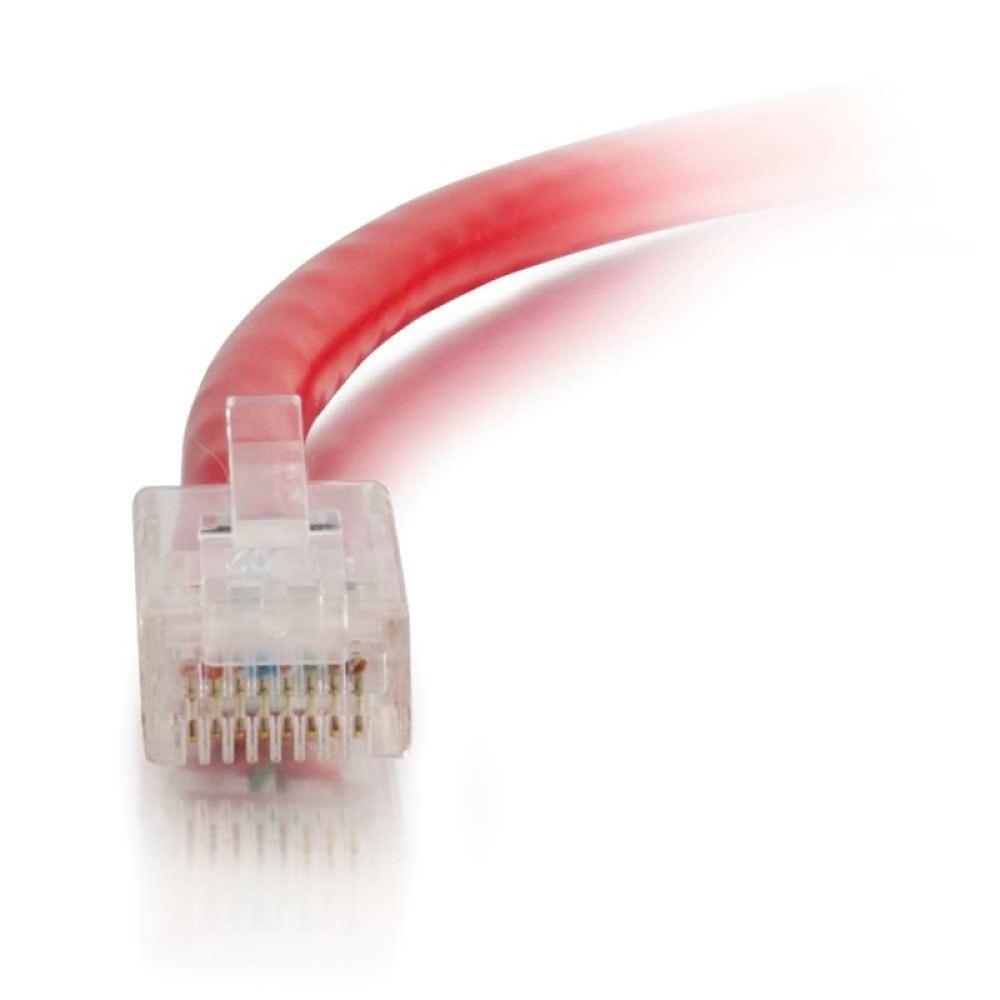 C2G - Cable de conexión de red de 0,5 m Cat5e sin blindaje y sin funda (UTP), color rojo