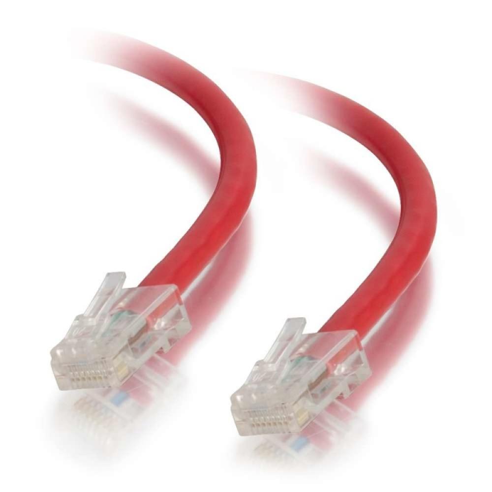 C2G - Cable de conexión de red de 0,5 m Cat5e sin blindaje y sin funda (UTP), color rojo