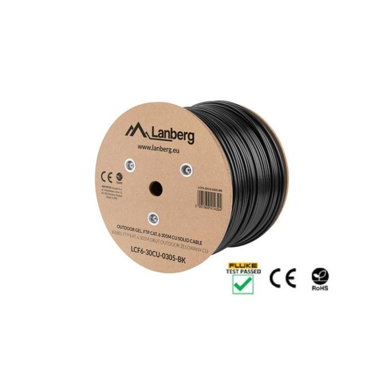 Lanberg - LCF6-30CU-0305-BK cable de red Negro 305 m Cat6