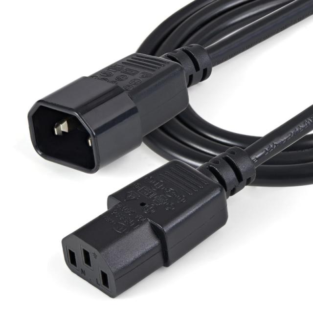 StarTech.com - Cable de 1m de Extensión de Alimentación, C14 a C13, 10A 125V, 18AWG, Alargador de Cable de Corriente de Ordenado