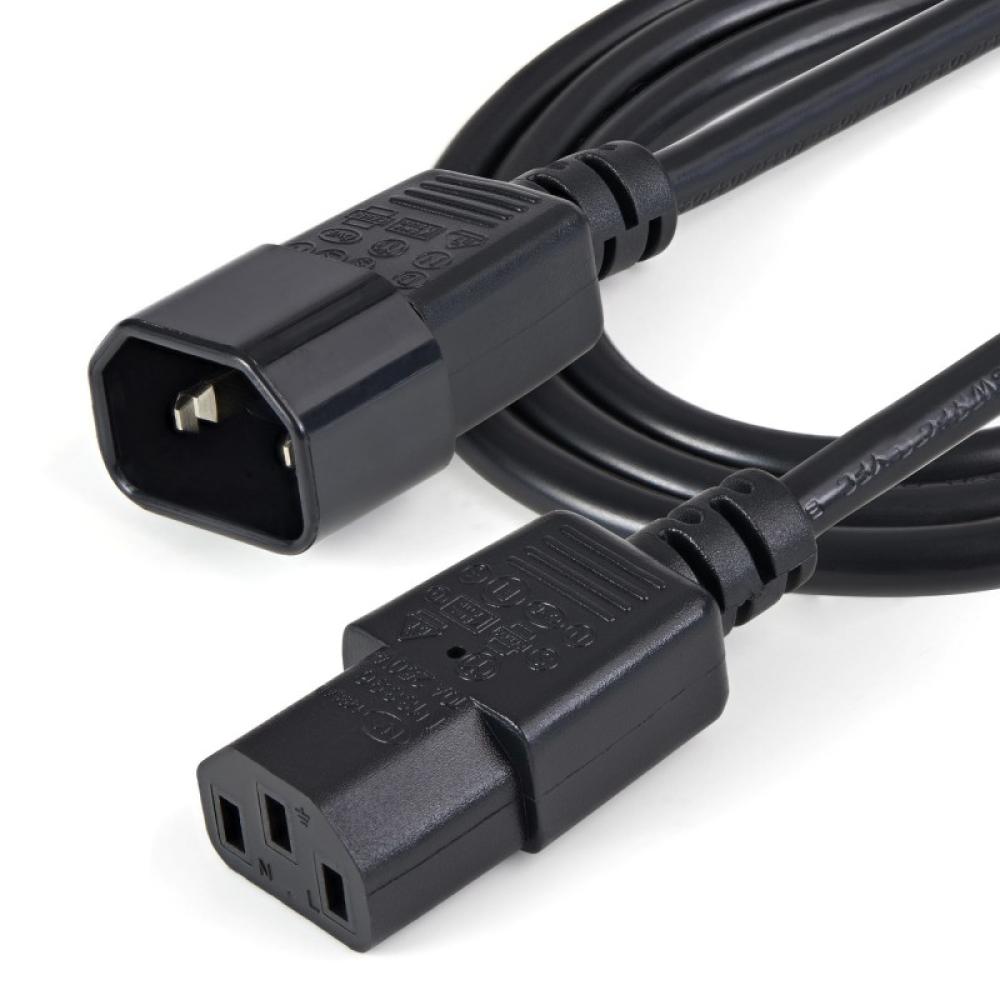 StarTech.com - Cable de 1m de Extensión de Alimentación, C14 a C13, 10A 125V, 18AWG, Alargador de Cable de Corriente de Ordenado