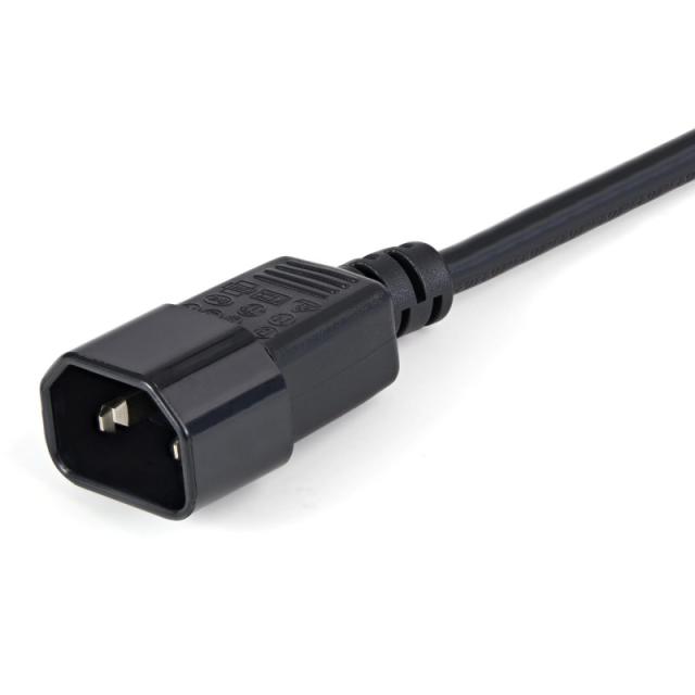 StarTech.com - Cable de 1m de Extensión de Alimentación, C14 a C13, 10A 125V, 18AWG, Alargador de Cable de Corriente de Ordenado